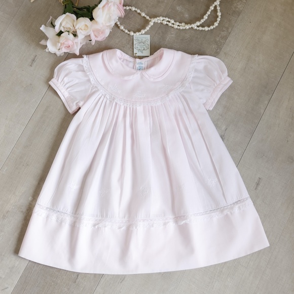 UNIQUE GORGEOUS Pink Heirloom Dress Feltman Brothers Size 18 Months NWT RARE